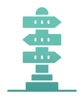 Beyaz arkaplanda yön vektörü illüstrasyonu