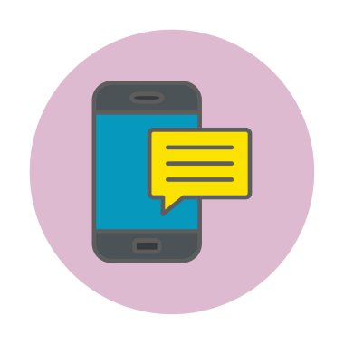 Basit sohbet simgesi, konuşma balonu, vektör illüstrasyonu