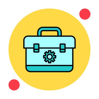 Araç takımı, araç kutusu düz simgesi, vektör illüstrasyonu