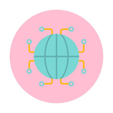 Digtal Dünya web simgesi vektör çizimi