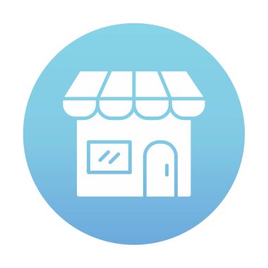 Dükkan cephesi simgesi, vektör illüstrasyonu