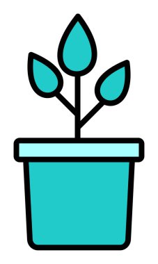 pot simge vektör çizim bitki