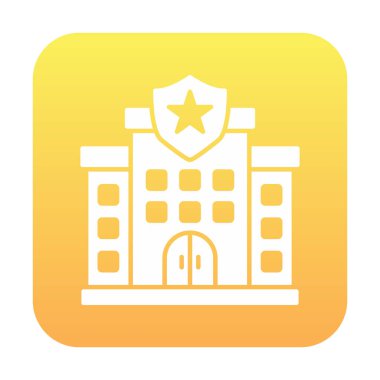 Polis karakolu simgesi, vektör illüstrasyonu basit tasarım