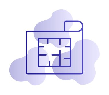 Ev Planı web simgesi, vektör illüstrasyonu