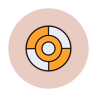 Basit hedef simgesi, hedef, vektör illüstrasyonu