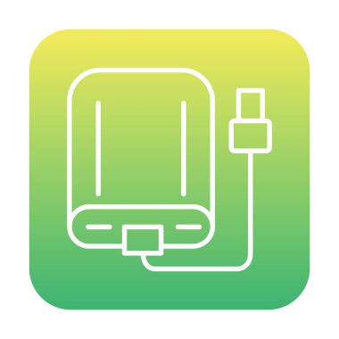 harici sabit disk simgesi, vektör illüstrasyonu basit tasarım