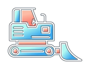 Buldozer simgesi vektör logosu illüstrasyonu