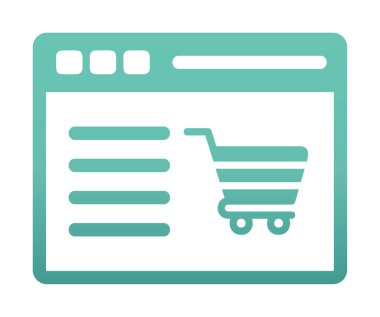 Alışveriş sitesi simgesinin vektör illüstrasyonu