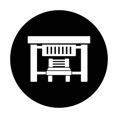 Otobüs Durağı Web simgesi vektör illüstrasyonu