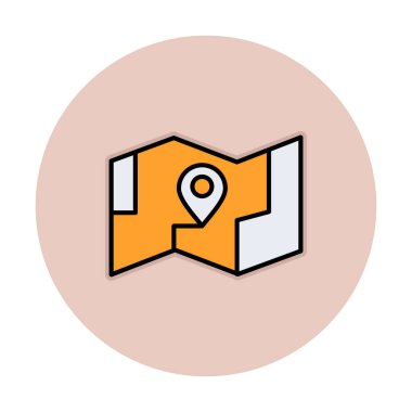 GPS konum vektörü simgesine sahip harita