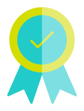 Onaylanmış madalya simgesi, vektör illüstrasyonu.