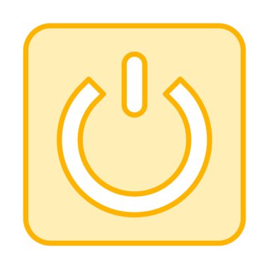 Güç düğmesi simgesi. İnce çizgi çizimi. vektör simgesi beyazda izole edildi