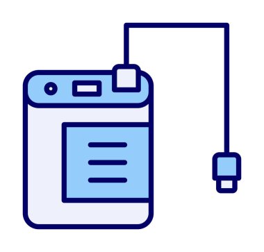 harici sabit disk simgesi, vektör illüstrasyonu basit tasarım