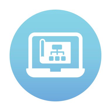 Dizüstü bilgisayar ekranındaki proje web simgesi, vektör illüstrasyonu