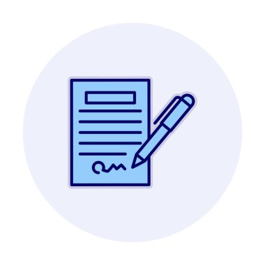 contract icon, vector illustration simple design