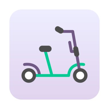 Scooter simgesi vektör illüstrasyonunu tekmele
