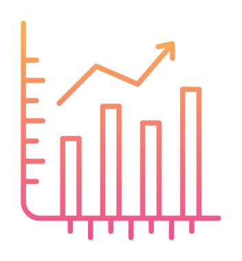 Hisse senetleri büyüyor. Web simgesi basit illüstrasyon