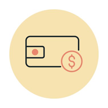 wallet icon, vector illustration simple design