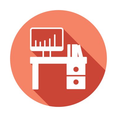 Ofis Masası simgesi. Basit resimleme