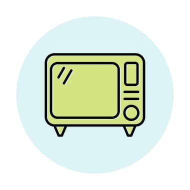 Eski TV simgesi vektör illüstrasyonu