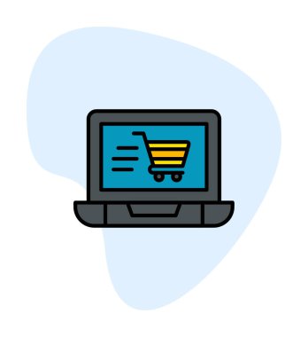 Ekran vektör illüstrasyonunda ticaret simgesi