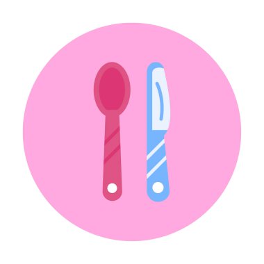 Modern çatal bıçak simgelerinin vektör çizimi                