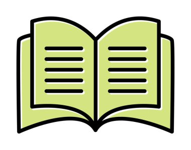 Basit Açık Kitap simgesi, vektör illüstrasyonu