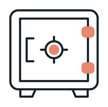 Güvenli simge, loker işareti, vektör illüstrasyonu