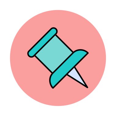 İğne simgesine bas. vektör illüstrasyonu