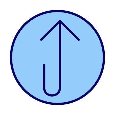 Yukarı ok simgesi, vektör illüstrasyonu, arayüz için düz tasarım 