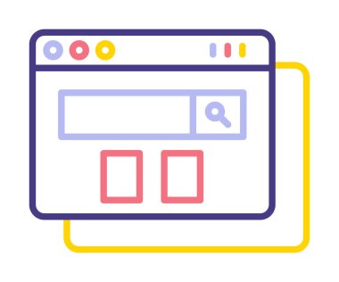tarayıcı web sayfası simgesi, vektör illüstrasyonu