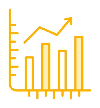 Hisse senetleri büyüyor. Web simgesi basit illüstrasyon