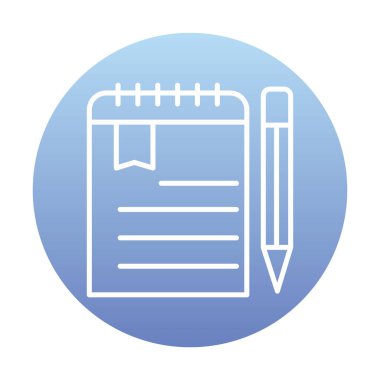 not defteri simgesi soyut arkaplan vektöründe izole edildi