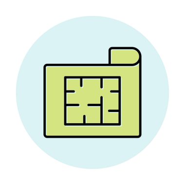 Ev Planı web simgesi, vektör illüstrasyonu