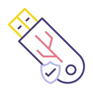 usb güvenli web için basit simge.