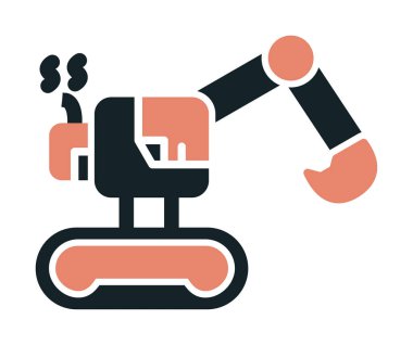 Kazı düz simgesi, vektör illüstrasyonu