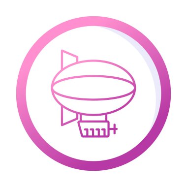 zeplin simgesi, beyaz arkaplanda izole edilmiş düz stil zeplin