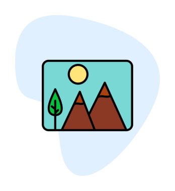 Doğa web simgesi, vektör illüstrasyonu 