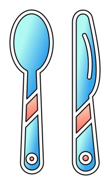 Modern çatal bıçak simgelerinin vektör çizimi                