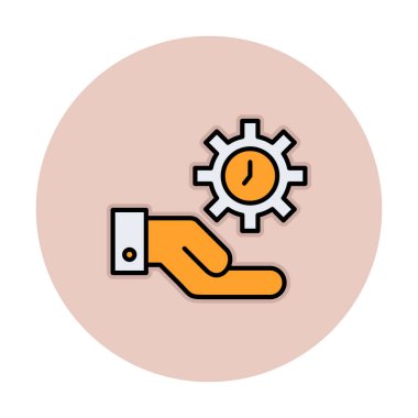 vites şekilli saat, Zaman Yönetimi konsepti, vektör illüstrasyonu 