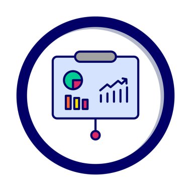 Beyaz arkaplan üzerinde sunum vektörü illüstrasyonunu çalıştır