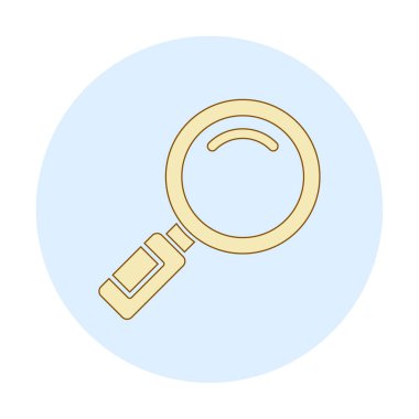 Büyüteç simgesi düz stil. Loupe renk simgesini ara. Vektör illüstrasyonu 