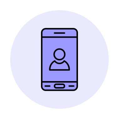 Mobil Kullanıcı simgesi vektör çizimi