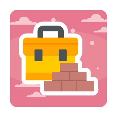 evrak çantası web basit simge illüstrasyonu