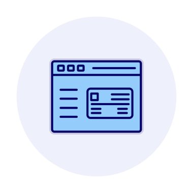 Basit Web Ödeme simgesi, vektör illüstrasyonu