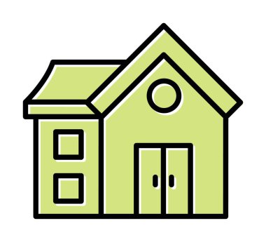 Eve. Web simgesi basit illüstrasyon