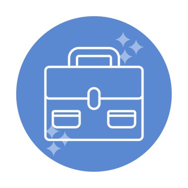 Evrak çantası vektör düz simgesi. İş durumu simgesi, bavul emojisi, vektör illüstrasyonu