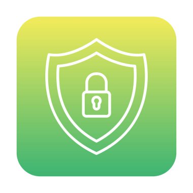 Güvenlik kalkanı düz simgesi, vektör illüstrasyonu 