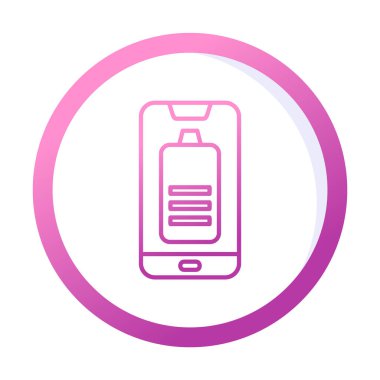 pil simgesi. renk çizgisi çizimi 