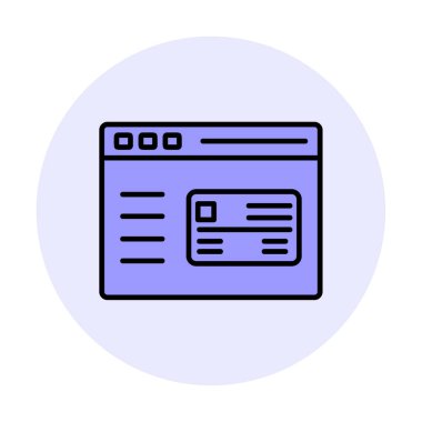 Basit Web Ödeme simgesi, vektör illüstrasyonu